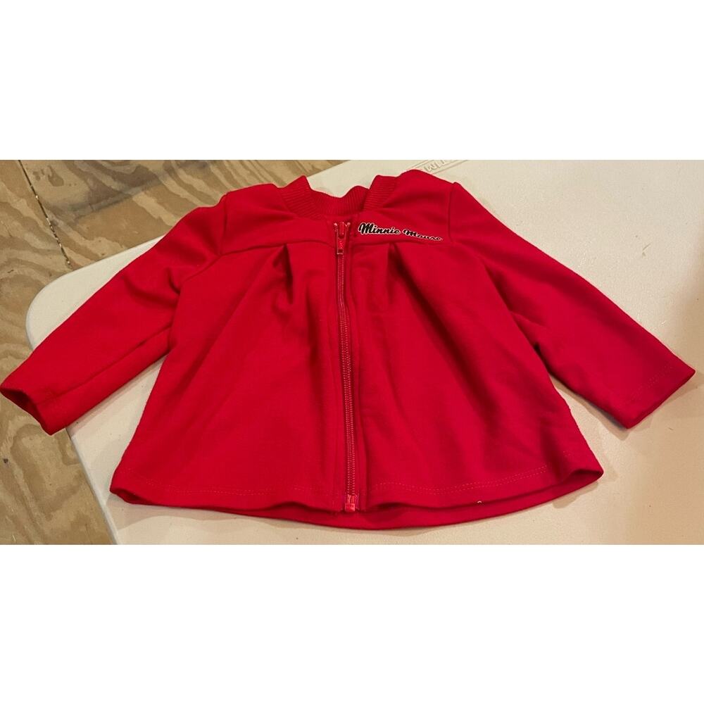 Disney Baby cherry red Minnie mouse zip jacket 6/9 mos